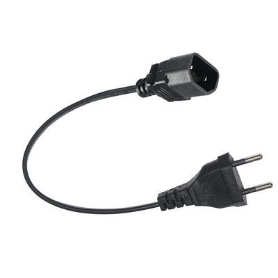 EU-Anschluss zum IEC C18-Stromkabel 2-Pin-europäisches Wechselstromkabel für Laptop-Adapter, Audioverstärker, Projektor, Drucker, 250V 2,5A