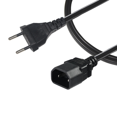 EU-Anschluss zum IEC C18-Stromkabel 2-Pin-europäisches Wechselstromkabel für Laptop-Adapter, Audioverstärker, Projektor, Drucker, 250V 2,5A