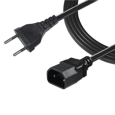 EU-Anschluss zum IEC C18-Stromkabel 2-Pin-europäisches Wechselstromkabel für Laptop-Adapter, Audioverstärker, Projektor, Drucker, 250V 2,5A