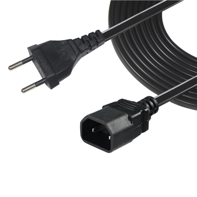 EU-Anschluss zum IEC C18-Stromkabel 2-Pin-europäisches Wechselstromkabel für Laptop-Adapter, Audioverstärker, Projektor, Drucker, 250V 2,5A