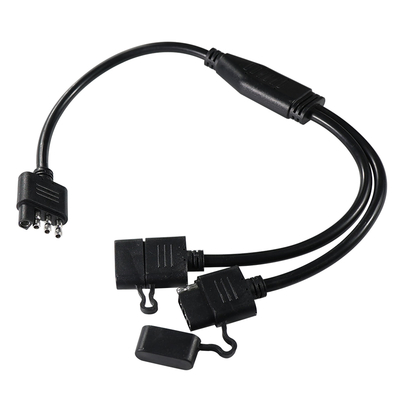 3-Wege Y-Splitter Anhängerlicht-Kabelbaum 1,2 m Schwarz PVC