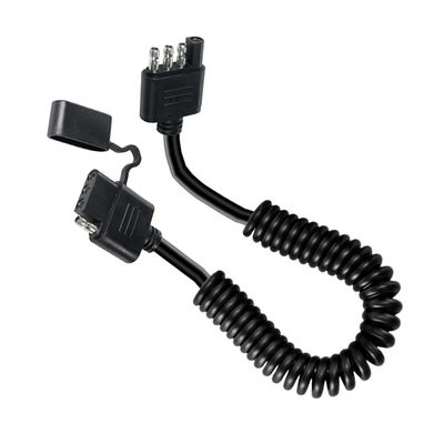 4-poliges Spiralkabel für Anhängerbeleuchtung, wetterfest, 1,2 m, schwarz