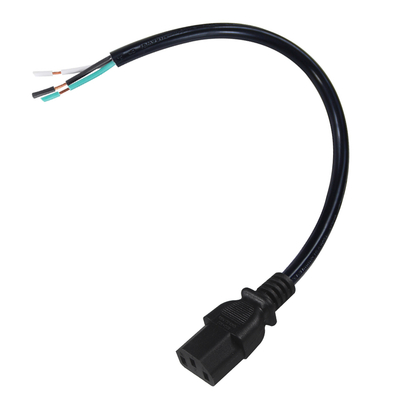 IEC C13 bis Stripped Wire Stromkabel 10A 250V für Server PDU