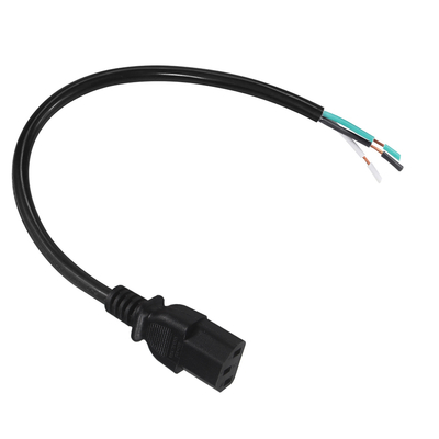 IEC C13 bis Stripped Wire Stromkabel 10A 250V für Server PDU
