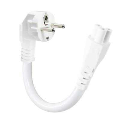 EU-Stecker auf IEC C5 Netzkabel - Europäisches 2-poliges AC-Kabel für Laptop-Netzteil, Notebook, Projektor, 2,5A 250V Kleeblatt-Anschluss
