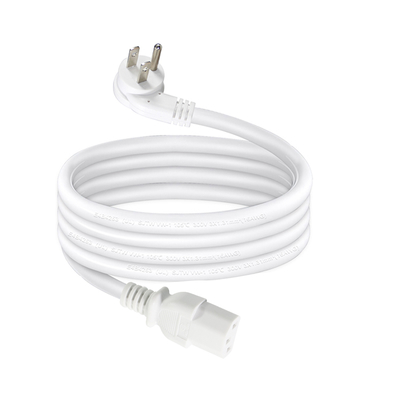 Winkel NEMA 5-15P auf C13 Netzkabel - 3-poliger US-Stecker auf IEC C13 AC-Kabel für Monitor, Server, PDU, 10A 125V