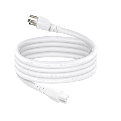 NEMA 5-15P auf IEC C5 Kleeblatt-Netzkabel - 3-poliges US-AC-Kabel für Laptop-Adapter, Notebook, Drucker, 125V 10A
