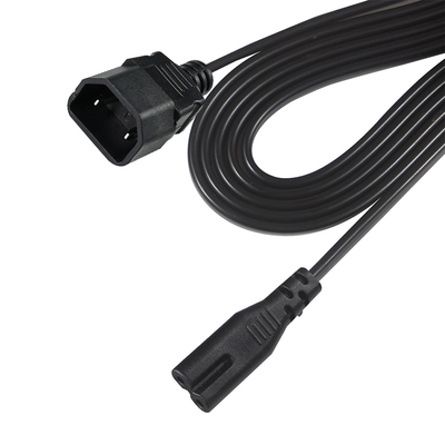 Rechtswinkel C7 bis C18 Stromkabel - IEC AC Adapterkabel für kleine Geräte, Monitore, platzsparende Stromanschlüsse