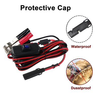 SAE to Alligator Clip Batterykabel mit Inline-Sicherung und Schalter - 12V Stromverlängerungsschleife für Solar, Automobil, DIY