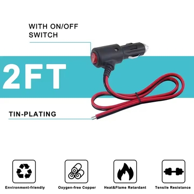 12V 24V Zigarettenanzünder-auf-verzinntes-Kabel Stromkabel