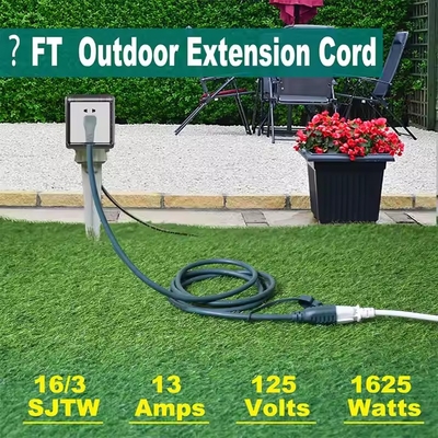 Grüner Rechtswinkel NEMA 5-15P bis 5-15R Verlängerungskabel - 90° Low-Profile Stecker mit Staubkappe (14AWG, 6ft)