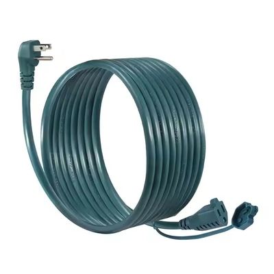 Grüner Rechtswinkel NEMA 5-15P bis 5-15R Verlängerungskabel - 90° Low-Profile Stecker mit Staubkappe (14AWG, 6ft)