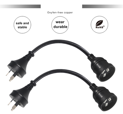 Universal 3 Pin Australia Aus NZs Stecker Computerkabel Männlich zu weiblich