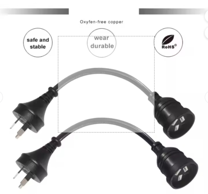 AU-Stecker auf Buchse AUS-Steckdose Verlängerungskabel - Australisches 3-poliges Netzkabel, 240V 10A/15A