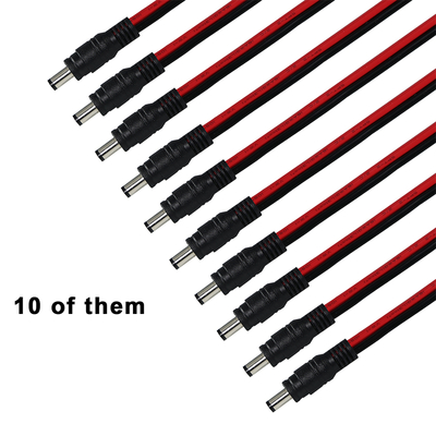 DC-Stecker auf abisoliertes Kabel, 5,5 x 2,1 mm oder 5,5 x 2,5 mm, 12 V DC-Netzadapterkabel für CCTV, LED, DIY