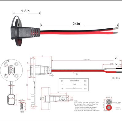 SAE Socket Sidewall Port Panel Mount Connector mit Staubkappe