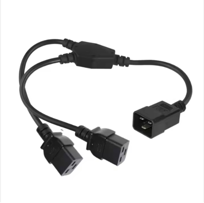 C20-zu-Dual-C19-Stromverteilerkabel, 250V 16A, Hochleistungs-IEC-Verlängerungskabel für PDU, Server, Rechenzentrum