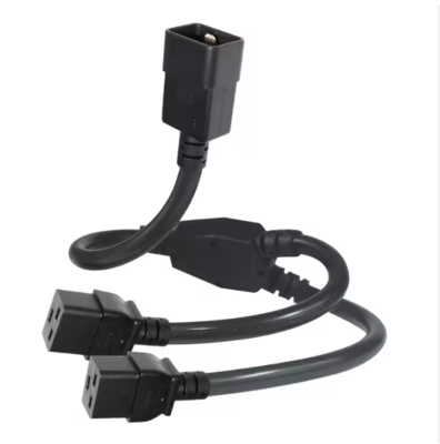 C20-zu-Dual-C19-Stromverteilerkabel, 250V 16A, Hochleistungs-IEC-Verlängerungskabel für PDU, Server, Rechenzentrum