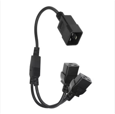 C20-zu-Dual-C19-Stromverteilerkabel, 250V 16A, Hochleistungs-IEC-Verlängerungskabel für PDU, Server, Rechenzentrum
