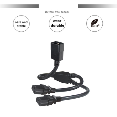 C20 bis 2xC13 Y-Splitter Stromkabel 15A 250V Reinkupfer