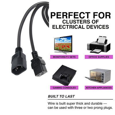 IEC C19 auf C14 Netzkabel 18-14AWG PVC-Mantel