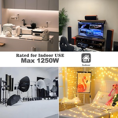 NEMA 1-15P bis 1-15R 2-Spitzen-Verlängerungskabel 110V-250V Kupfer-PVC