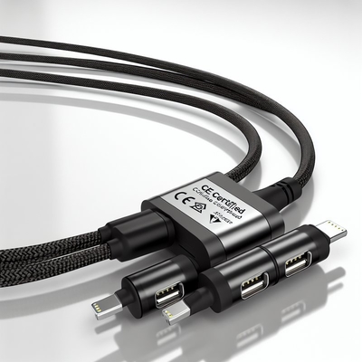 CE-zertifiziertes 3-in-1 USB-Ladekabel mit Schnellladung 15W
