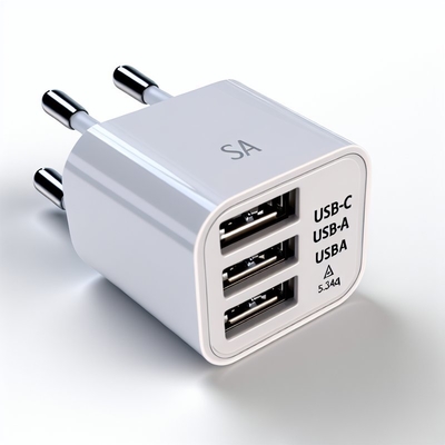 SA-Steckdosen-USB-Ladegerät mit USB-C- und USB-A-Anschlüssen 5V 3,4A