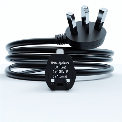 UK Stecker-Stromkabel 0,5 m H05VV-F 3-Kernkabel für Haushaltsgeräte