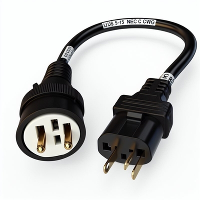 NEMA 5-15 auf IEC C15 Netzkabel 16AWG-18AWG für Computer