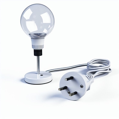 UK 3-Pin Stecker auf E27 Salzlampenfassung Netzkabel 6ft H03VVH2-F