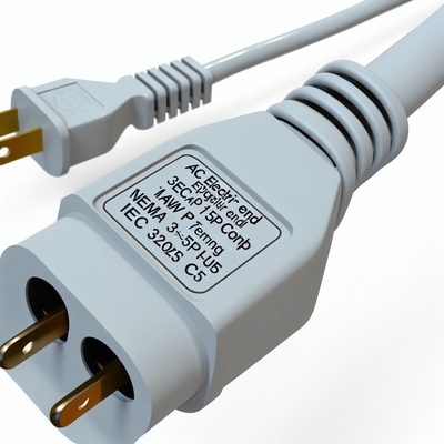 NEMA 5-15P bis IEC C5 Stromkabel 14AWG 250V 16A Schwarz