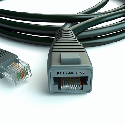 7,6 m schwarzes RJ11 Telefonkabel 4P4C 4P2C Verlängerungskabel