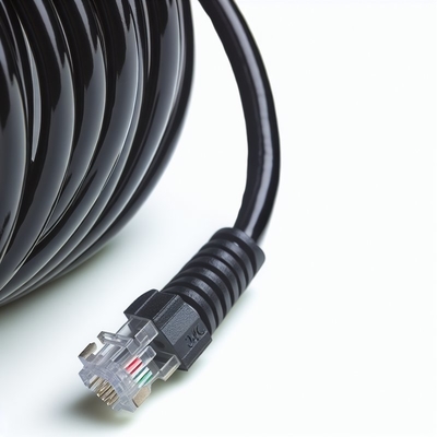 RJ11 RJ12 Spirale Telefonkabel 6ft 24AWG 350MHz abgeschirmt