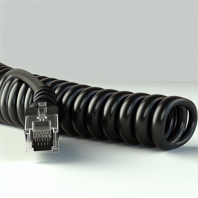 RJ11 RJ12 Spirale Telefonkabel 6ft 24AWG 350MHz abgeschirmt