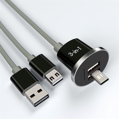 3-in-1 Magnetisches USB-Kabel Nylongeflecht Micro Typ C 8 Pin