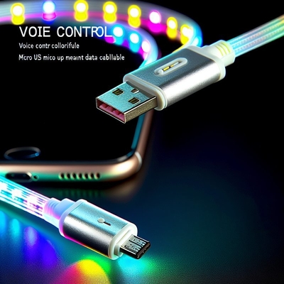 Sprachgesteuertes LED USB Typ-C Ladekabel mit farbenfrohem Licht