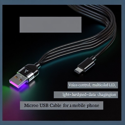 Sprachgesteuertes LED USB Typ-C Ladekabel mit farbenfrohem Licht