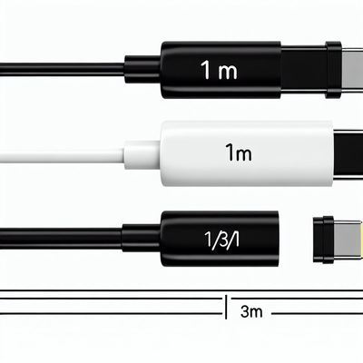 USB A bis Typ C Schnellladekabel 1m Schwarz Weiß