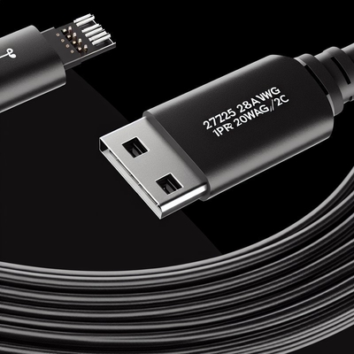 USB 2.0 Datenkabel 28AWG 1PR 20AWG 2C Stecker auf Buchse 2A