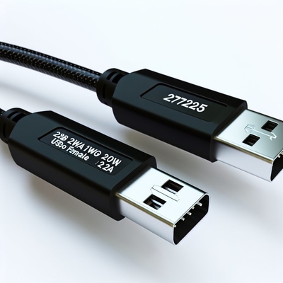 USB 2.0 Datenkabel 28AWG 1PR 20AWG 2C Stecker auf Buchse 2A