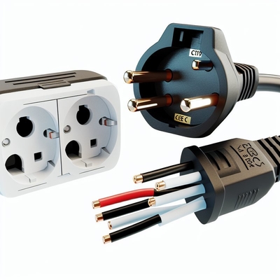 EU CEE7/7 3-Pin-Stromkabel mit abgestreckten Drähten 220-240V