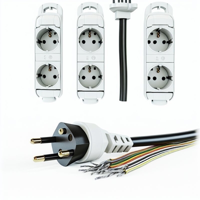 EU CEE7/7 3-Pin-Stromkabel mit abgestreckten Drähten 220-240V
