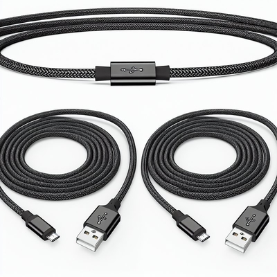 Schwarzes USB 2.0-zu-Micro-USB-Kabel 1m 1,5m Datenübertragungsladung