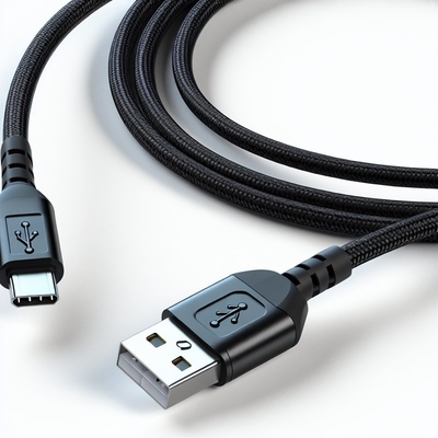 Schwarzes USB 2.0-zu-Micro-USB-Kabel 1m 1,5m Datenübertragungsladung