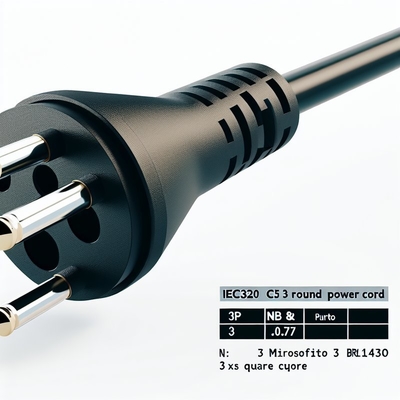 Brasilien NBR14136 IEC320 C5 3-Pin Stromkabel 3x0.75mm2 1.8M Schwarz