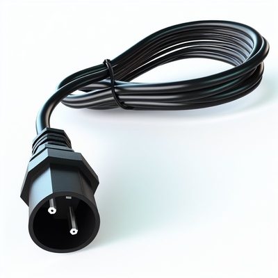 16AWG SJT Black NEMA 5-15P to Right Angle C13 Power Cord