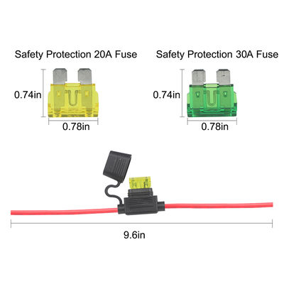 10AWG Solar-Verlängerungskabel mit Sicherungshalter 10A-30A