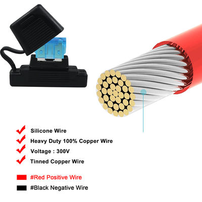 20A Inline-Flachsicherungshalter mit 12 AWG Draht für Kfz