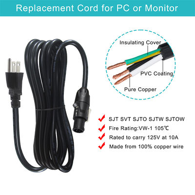 NEMA 5-15P auf PowerCON TRUE1 Stromkabel 15A 125V für Audio und Beleuchtung